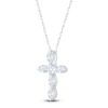Thumbnail Image 2 of Jared Signature Collection Marquise & Round-Cut Lab-Grown Diamond Cross Necklace 1 ct tw 14K White Gold 18"