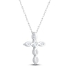 Thumbnail Image 3 of Jared Signature Collection Marquise & Round-Cut Lab-Grown Diamond Cross Necklace 1 ct tw 14K White Gold 18"