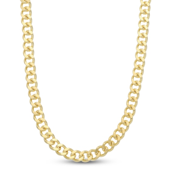 4.6mm Cuban Curb Chain Necklace Solid 14K Yellow Gold 24"