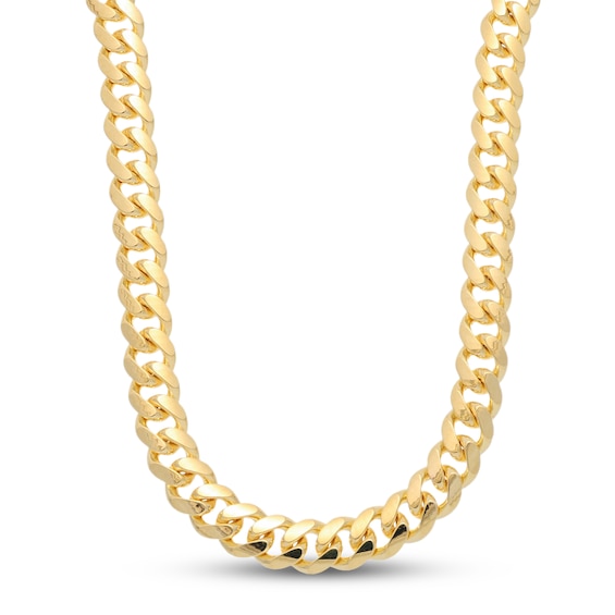 7mm Cuban Curb Chain Necklace Solid 14K Yellow Gold 22"