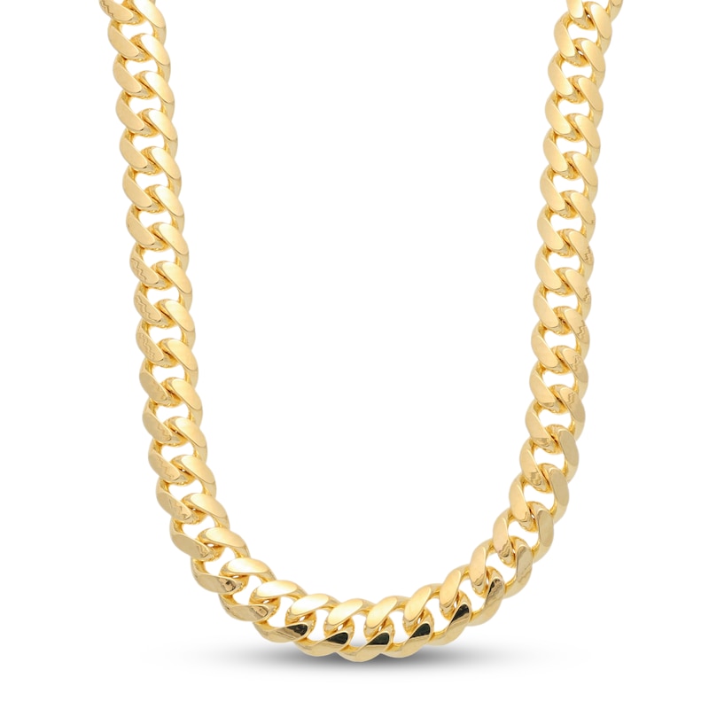 Main Image 1 of 7mm Cuban Curb Chain Necklace Solid 14K Yellow Gold 22"