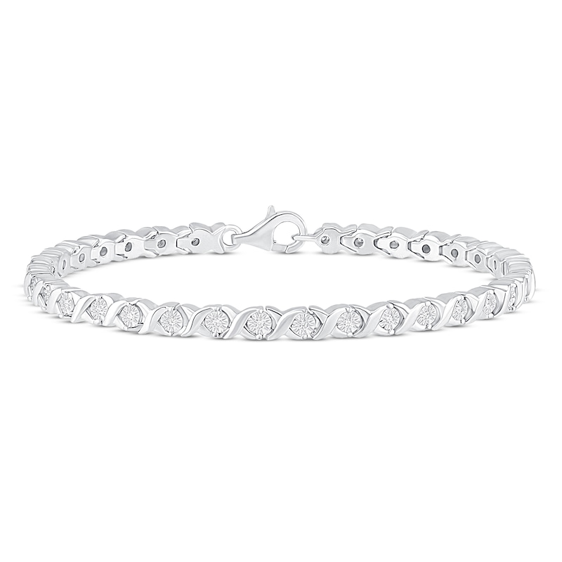Diamond Bracelet 1/3 ct tw Round-cut Sterling Silver with 360