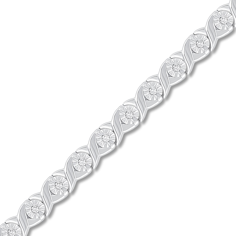 Sterling Silver Monogram Bracelet - 3 Sizes 7.5 inch / Small