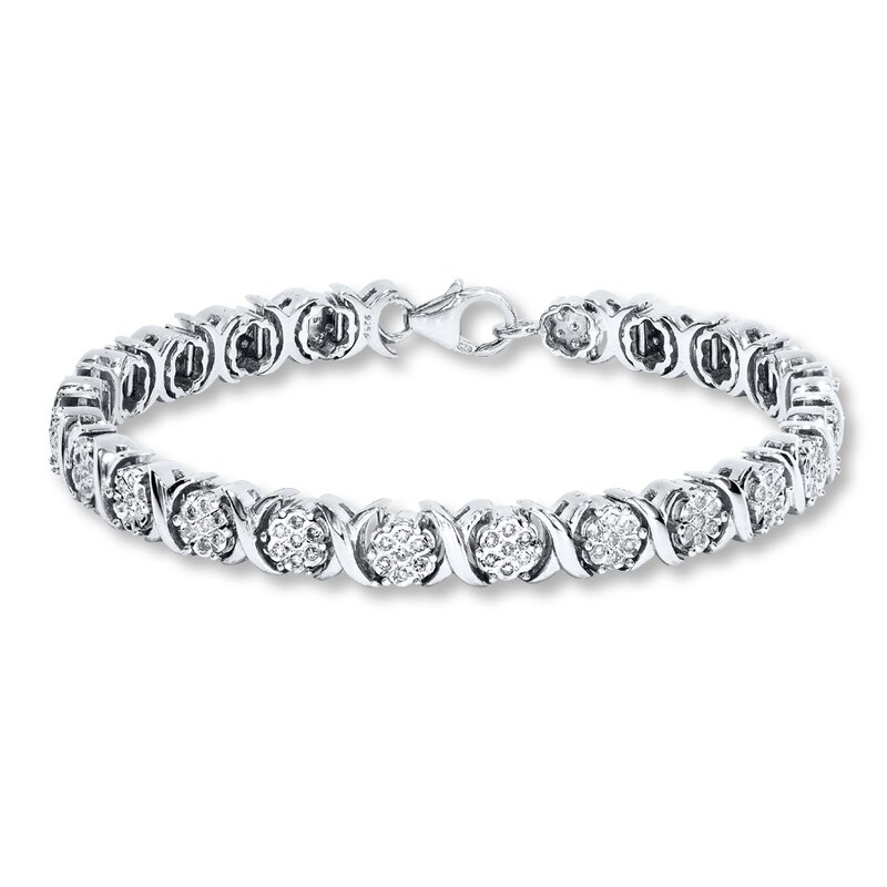 Diamond Bracelet 3/4 ct tw Round-cut Sterling Silver