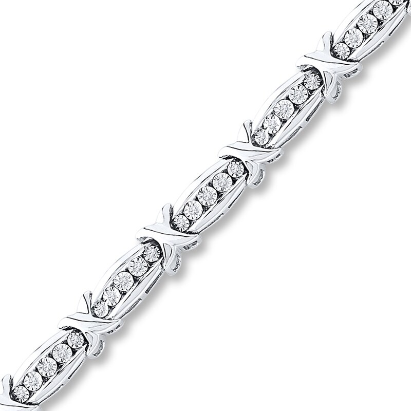 Diamond Bracelet 1/2 ct tw Round-cut Sterling Silver