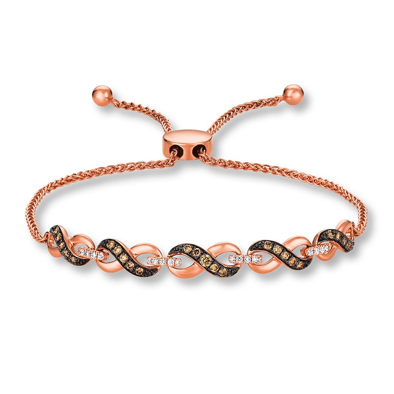 Main Image 1 of Le Vian Diamond Bolo Bracelet 3/8 carat tw 14K Strawberry Gold