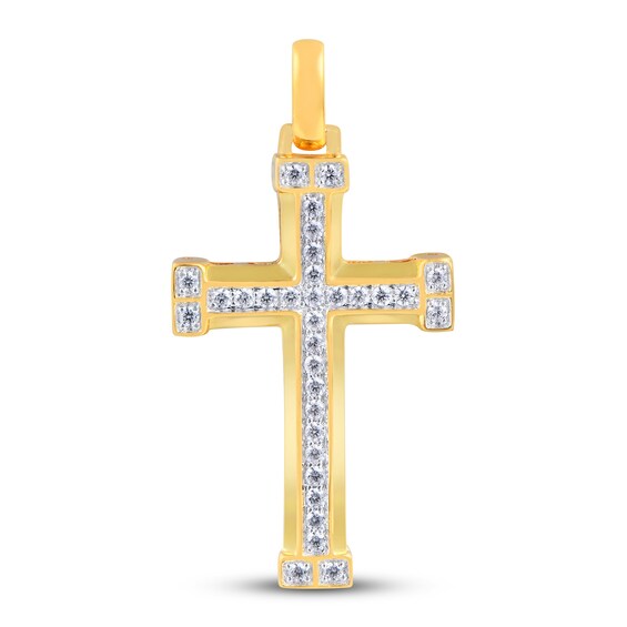 Jared The Galleria Of Jewelry Mens Diamond Cross Necklace 1/3 ct tw 10K Yellow Gold