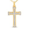 Thumbnail Image 3 of Men's Diamond Cross Necklace 1/3 ct tw 10K Yellow Gold