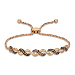 Le Vian Diamond Bolo Bracelet 3/8 ct tw Round 14K Strawberry Gold 9.5"
