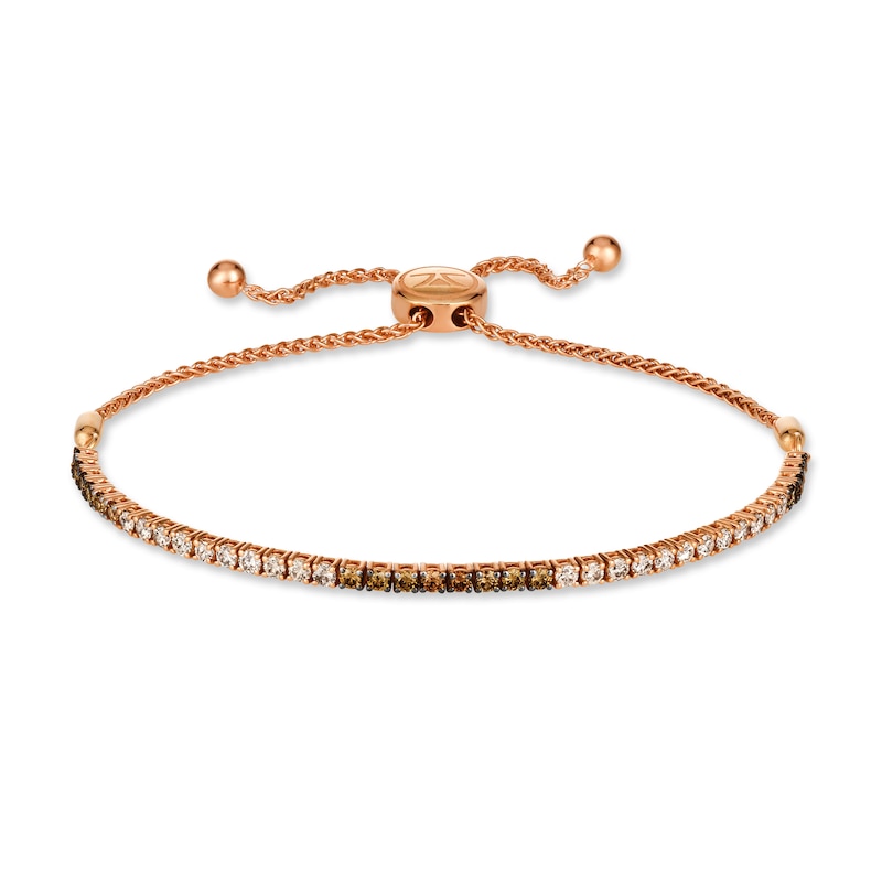 Main Image 1 of Le Vian Diamond Bolo Bracelet 1-1/2 ct tw Round 14K Strawberry Gold