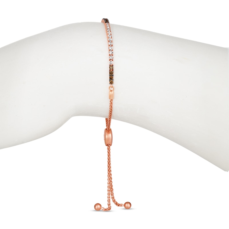 Main Image 2 of Le Vian Diamond Bolo Bracelet 1-1/2 ct tw Round 14K Strawberry Gold