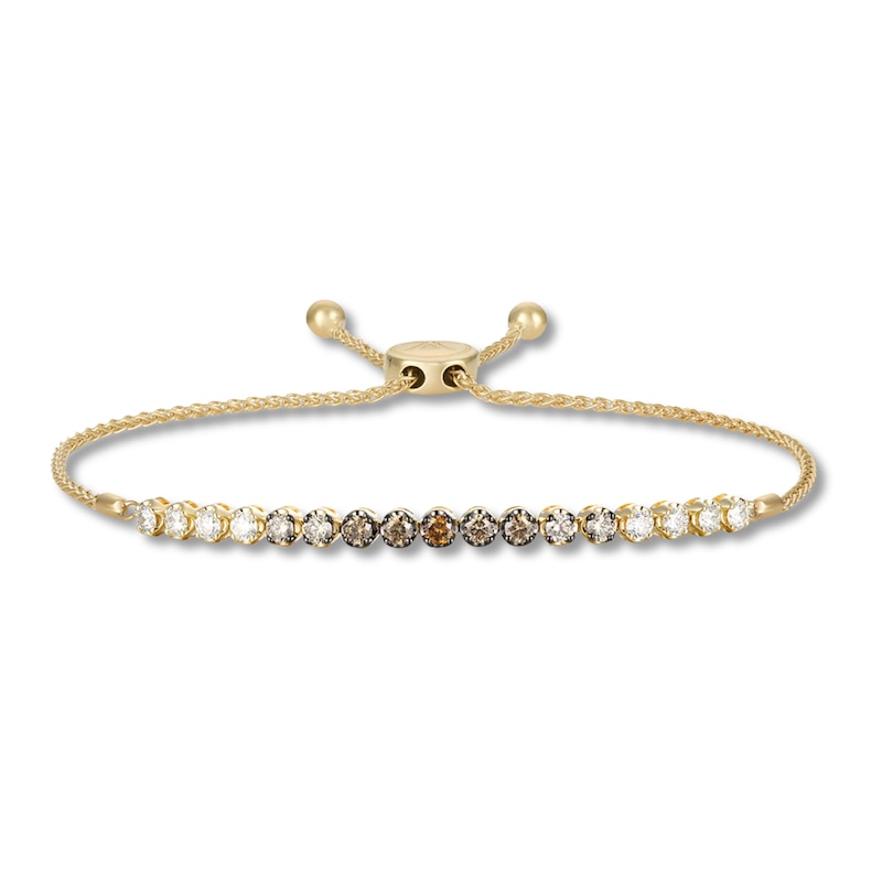 Main Image 1 of Le Vian Diamond Ombre Bolo Bracelet 2 ct tw Round 14K Honey Gold