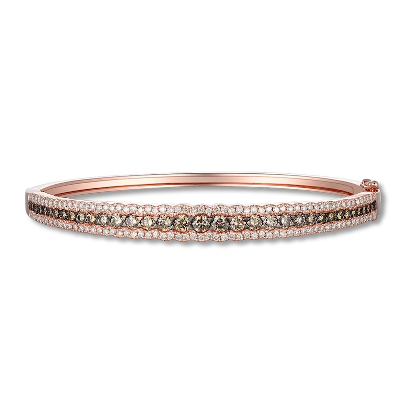 Main Image 1 of Le Vian Diamond Bangle Bracelet 2-1/3 ct tw Round 14K Strawberry Gold