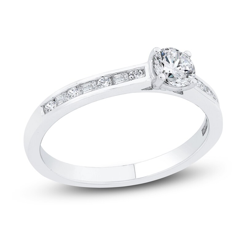 Diamond Engagement Ring 5/8 ct tw Round 14K White Gold