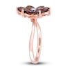 Thumbnail Image 1 of Natural Garnet Floral Ring Diamond Accent 10K Rose Gold