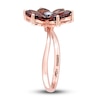 Thumbnail Image 2 of Natural Garnet Floral Ring Diamond Accent 10K Rose Gold