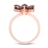 Thumbnail Image 2 of Natural Garnet Floral Ring Diamond Accent 10K Rose Gold