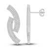 Thumbnail Image 0 of Diamond Earrings 1 ct tw Round/Baguette 14K White Gold