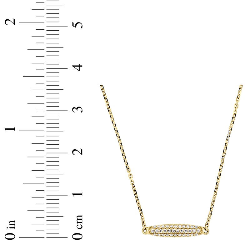 Main Image 3 of Diamond Bar Necklace 1/10 ct tw Round 14K Yellow Gold 17"