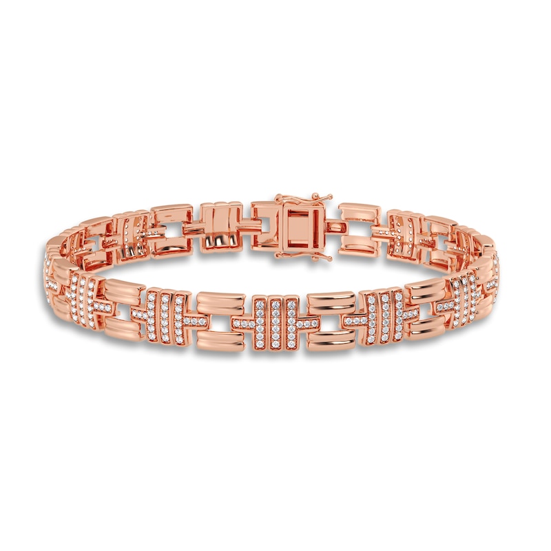 Main Image 1 of Men's Diamond Bracelet 1 ct tw 14K Rose Gold 8.5"