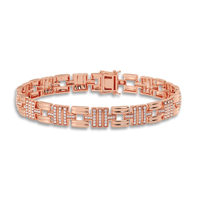 Men's Diamond Bracelet 1 ct tw 14K Rose Gold 8.5"