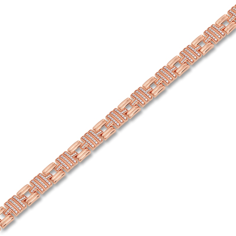 Main Image 2 of Men's Diamond Bracelet 1 ct tw 14K Rose Gold 8.5"