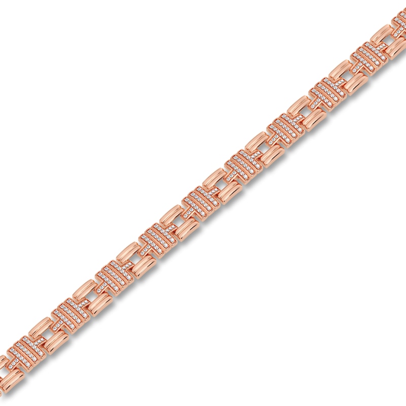 Men's Diamond Bracelet 1 ct tw 14K Rose Gold 8.5"