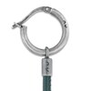 Marco Dal Maso Men's Green Leather Long Mono Earring Sterling Silver