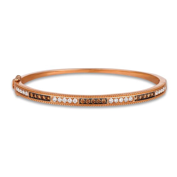 Le Vian Diamond Bangle Bracelet 1 ct tw Round 14K Strawberry Gold