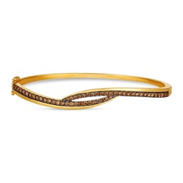 Le Vian Diamond Bangle Bracelet 1-1/5 ct tw Round 14K Honey Gold