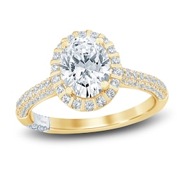 Pnina Tornai Lab-Grown Diamond Engagement Ring 2 ct tw Oval/Round 14K Yellow Gold