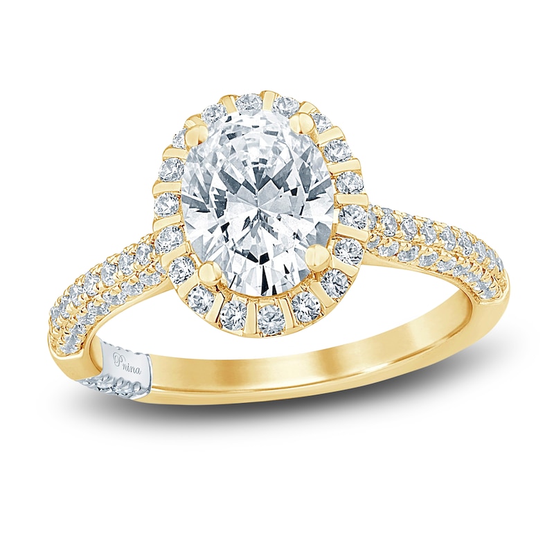 Pnina Tornai Lab-Created Diamond Engagement Ring 2 ct tw Oval/Round 14K Yellow Gold