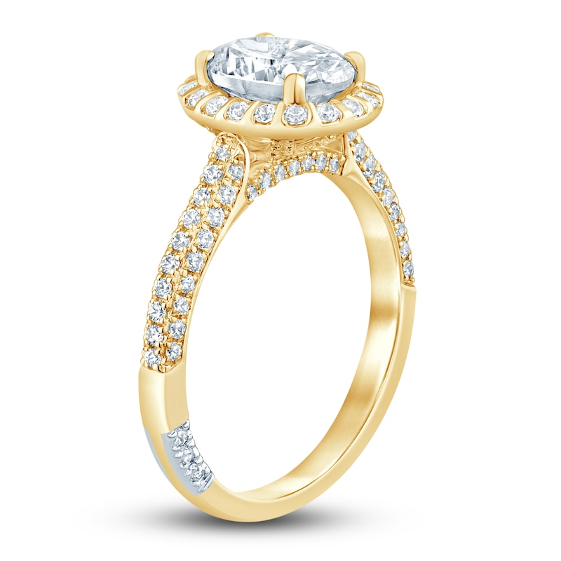 Pnina Tornai Lab-Created Diamond Engagement Ring 2 ct tw Oval/Round 14K Yellow Gold