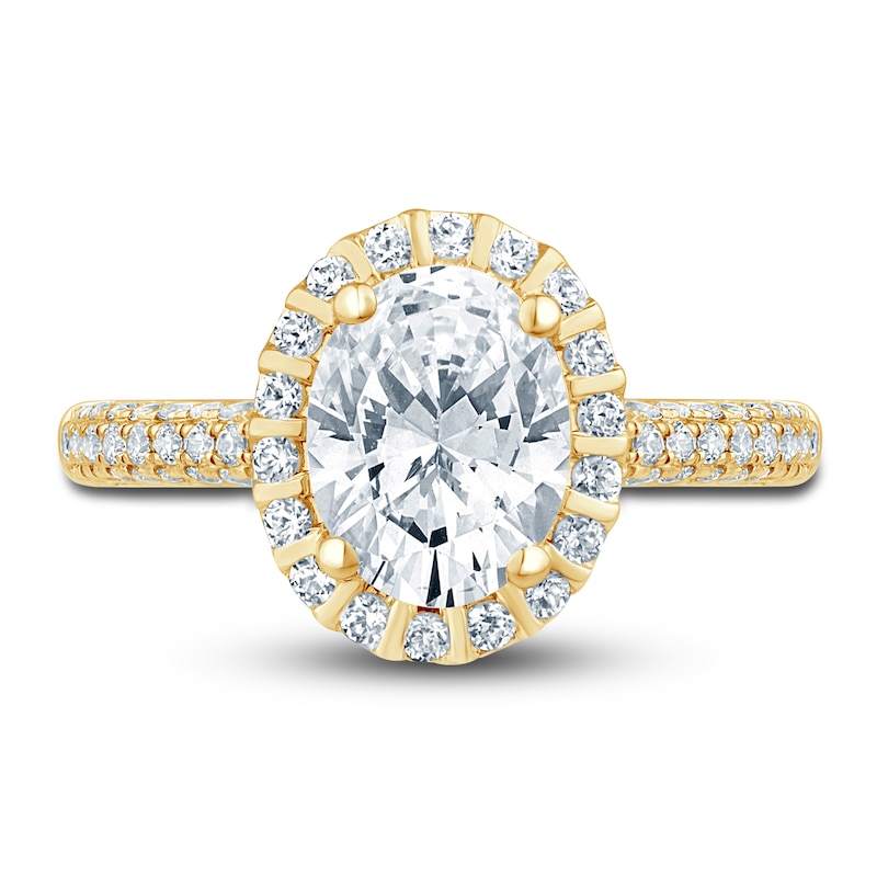 Pnina Tornai Lab-Created Diamond Engagement Ring 2 ct tw Oval/Round 14K Yellow Gold