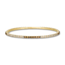 Le Vian Diamond Bangle Bracelet 1-1/2 ct tw Round 14K Honey Gold 7"