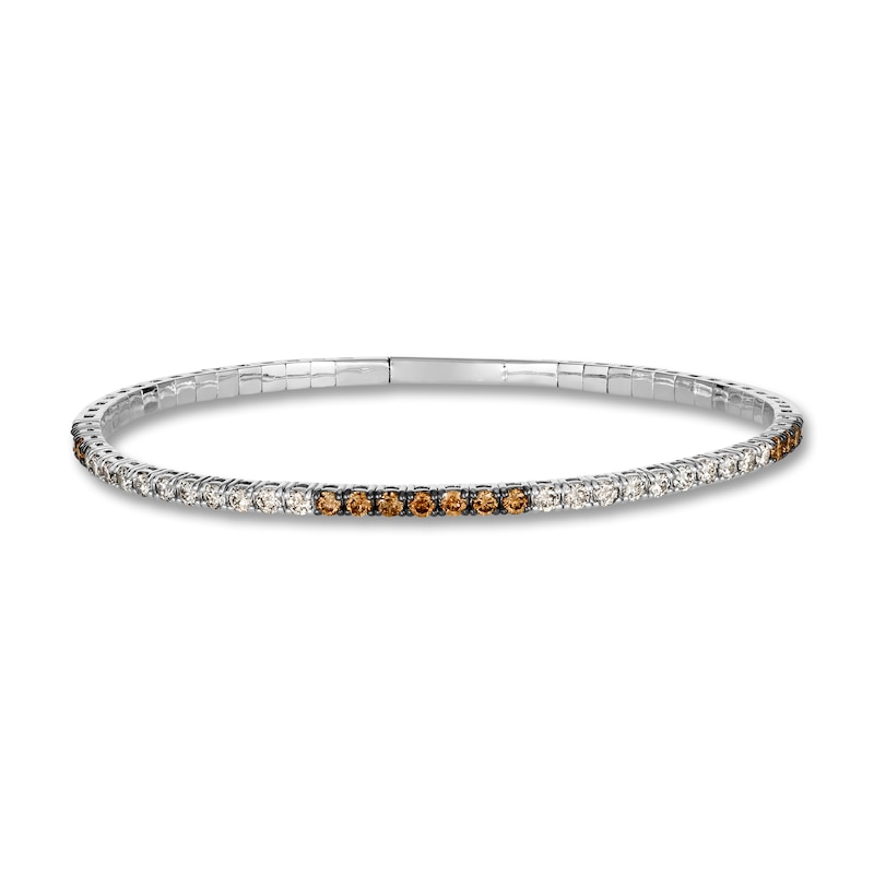 Main Image 1 of Le Vian Diamond Bangle Bracelet 1-1/2 ct tw Round 14K Vanilla Gold 7"