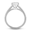 Diamond Heart Engagement Ring 1/2 ct tw Round 10K White Gold