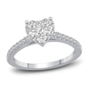 Thumbnail Image 1 of Diamond Heart Engagement Ring 3/4 ct tw Round 14K White Gold