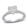 Thumbnail Image 0 of Diamond Heart Engagement Ring 3/4 ct tw Round 14K White Gold