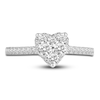 Thumbnail Image 3 of Diamond Heart Engagement Ring 3/4 ct tw Round 14K White Gold