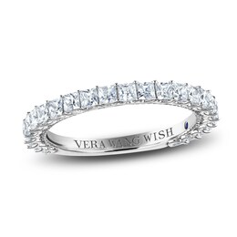 Vera Wang WISH Diamond Wedding Band 1 ct tw Princess 18K White Gold