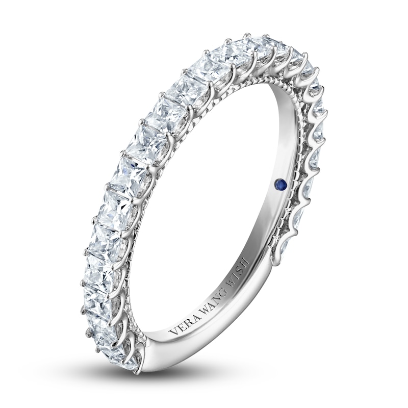 Vera Wang WISH Diamond Wedding Band 1 ct tw Princess 18K White Gold
