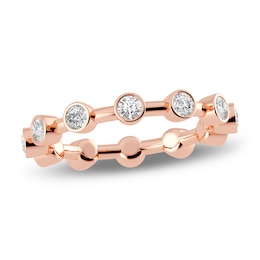 Juliette Maison Natural White Sapphire Ring 10K Rose Gold