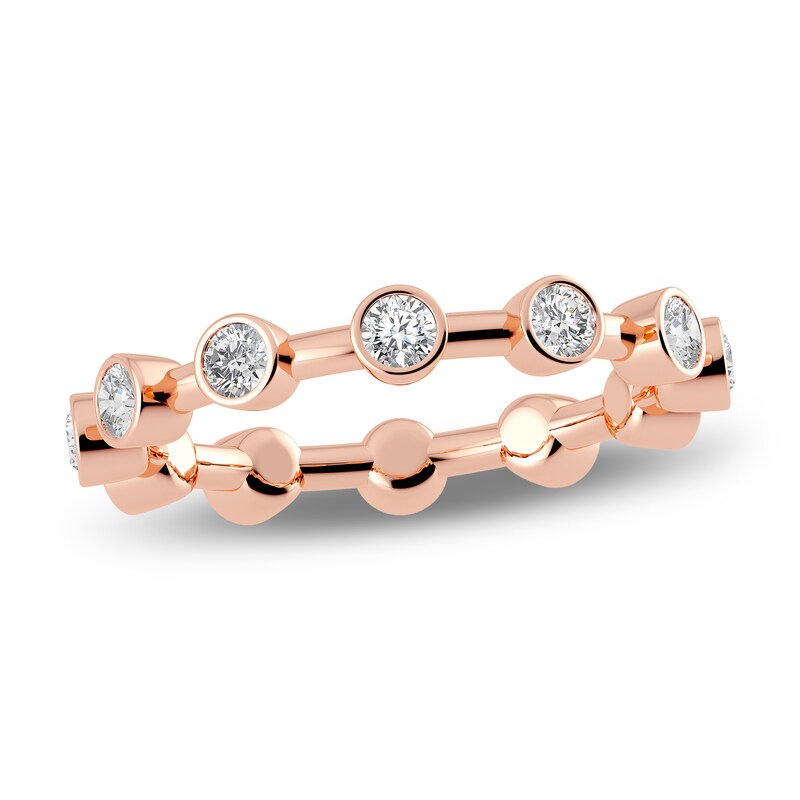 Juliette Maison Natural White Sapphire Ring 10K Rose Gold