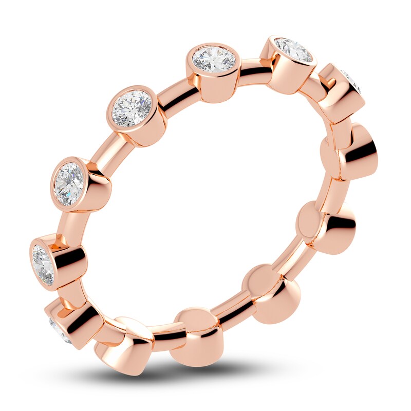 Juliette Maison Natural White Sapphire Ring 10K Rose Gold