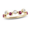 Thumbnail Image 1 of Juliette Maison Natural White Sapphire & Natural Rhodolite Garnet Ring 10K Yellow Gold