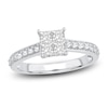 Thumbnail Image 0 of Diamond Engagement Ring 7/8 ct tw Princess/Round 14K White Gold