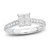 Thumbnail Image 1 of Diamond Engagement Ring 7/8 ct tw Princess/Round 14K White Gold