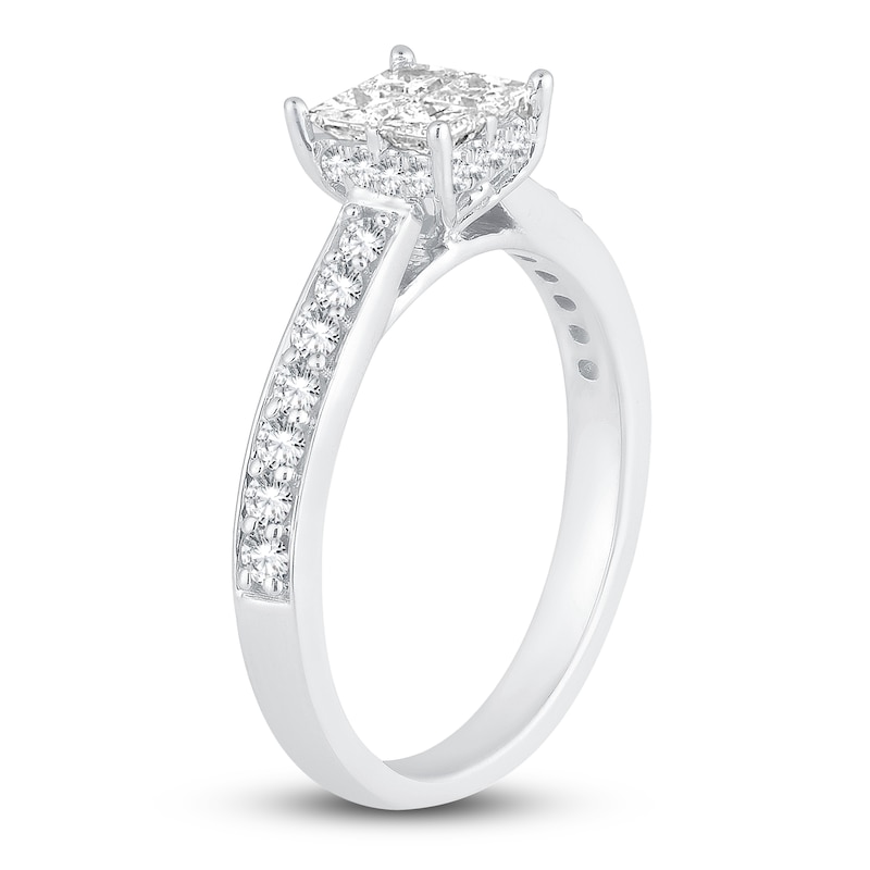 Main Image 2 of Diamond Engagement Ring 7/8 ct tw Princess/Round 14K White Gold