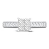 Thumbnail Image 2 of Diamond Engagement Ring 7/8 ct tw Princess/Round 14K White Gold